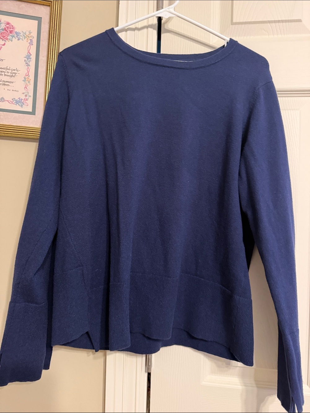 Lulu-B Navy Relaxed Crewneck Long Sleeve Knit Top